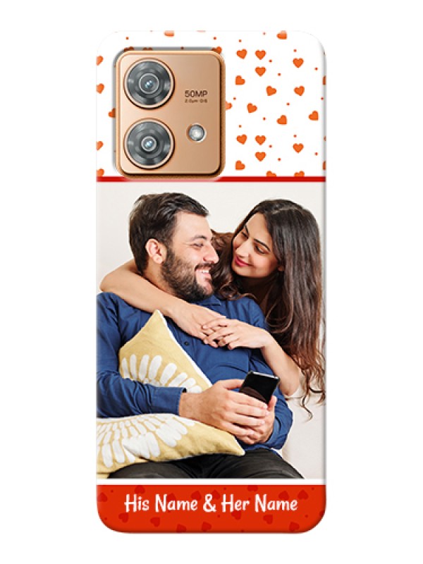 Custom Motorola Edge 40 Neo Custom Hard Phone Case - Orange Love Symbol Design