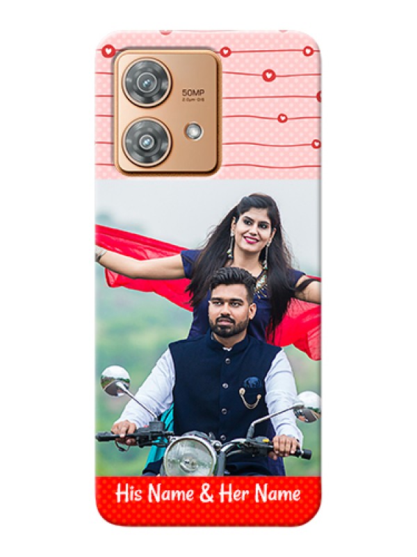 Custom Motorola Edge 40 Neo Custom Hard Phone Case - Red Pattern Case Design