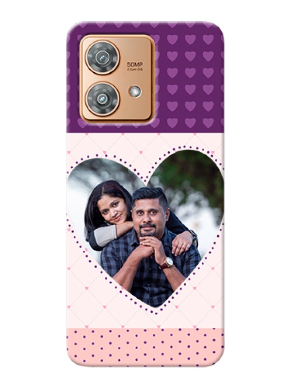 Custom Motorola Edge 40 Neo Custom Hard Phone Case - Violet Love Dots Design