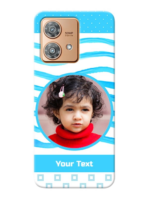 Custom Motorola Edge 40 Neo Custom Hard Phone Case - Simple Blue Case Design