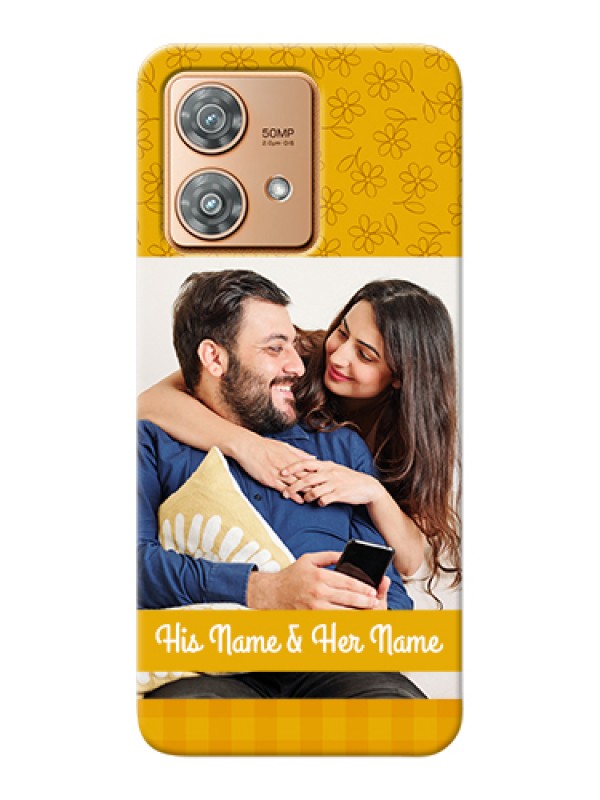 Custom Motorola Edge 40 Neo Custom Hard Phone Case - Yellow Floral Design