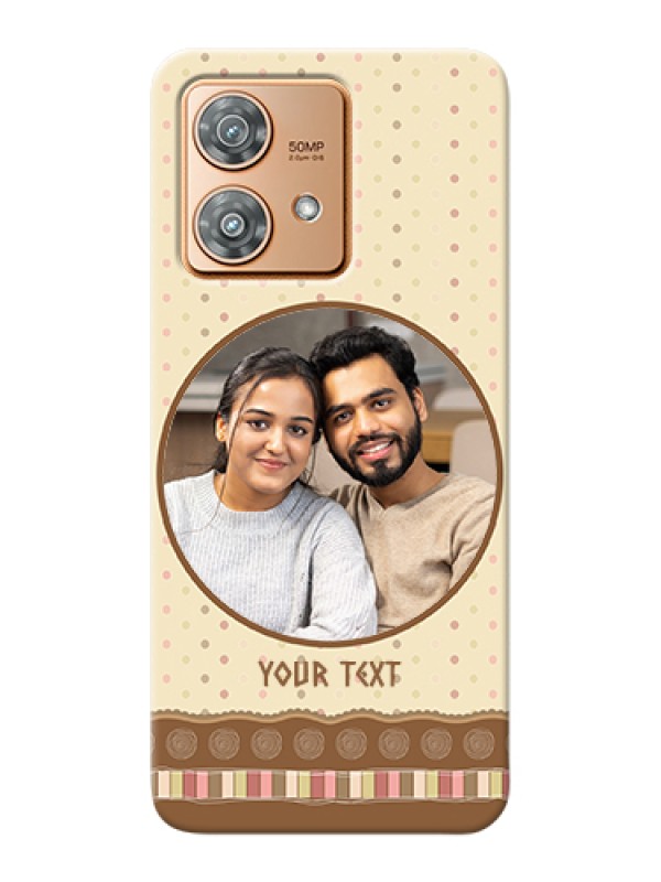 Custom Motorola Edge 40 Neo Custom Hard Phone Case - Brown Dotted Mobile Case Design