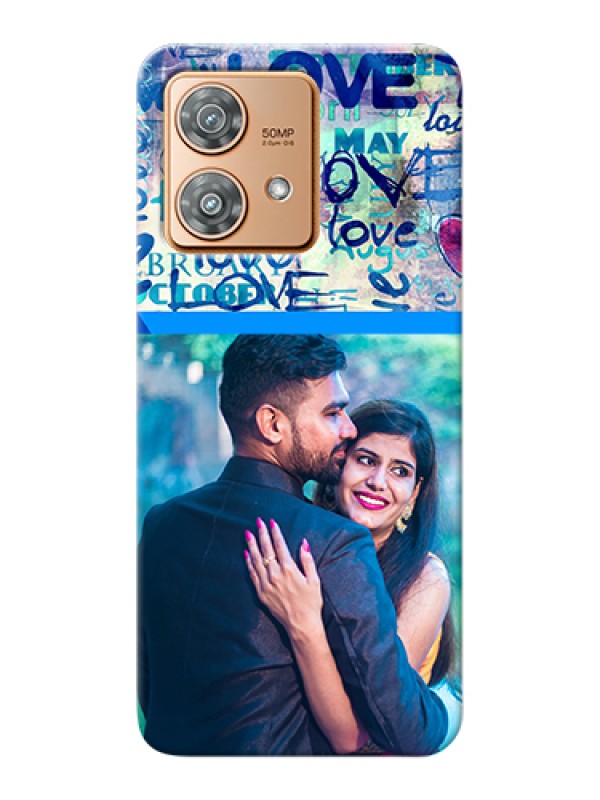 Custom Motorola Edge 40 Neo Custom Hard Phone Case - Colorful Love Design