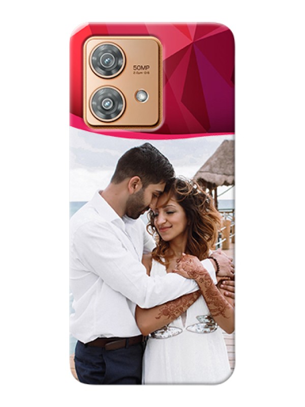 Custom Motorola Edge 40 Neo Custom Hard Phone Case - Red Abstract Design