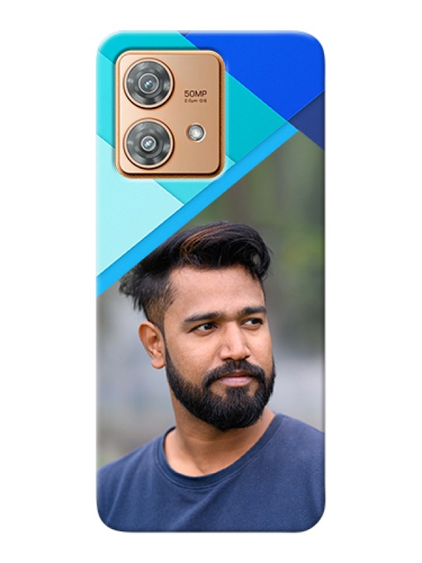 Custom Motorola Edge 40 Neo Custom Hard Phone Case - Blue Pattern Design