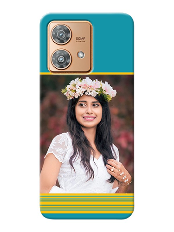 Custom Motorola Edge 40 Neo Custom Hard Phone Case - Yellow & Blue Design