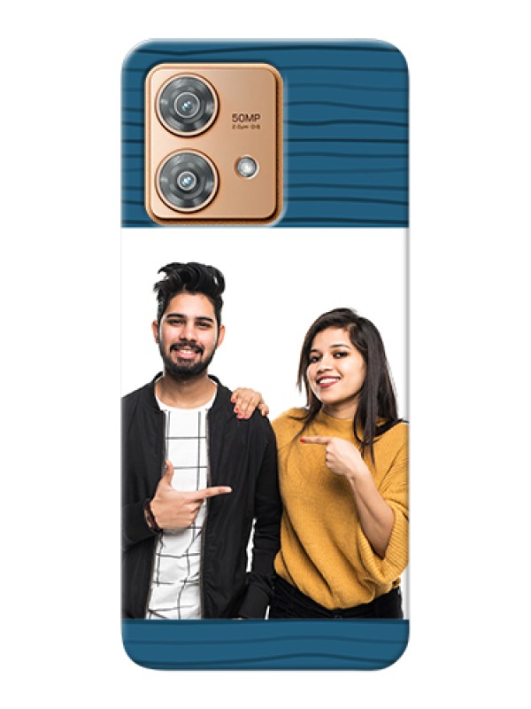 Custom Motorola Edge 40 Neo Custom Hard Phone Case - Blue Pattern Cover Design