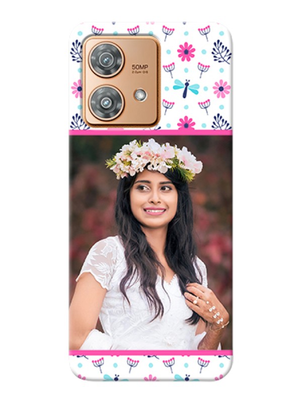Custom Motorola Edge 40 Neo Custom Hard Phone Case - Colorful Flower Design
