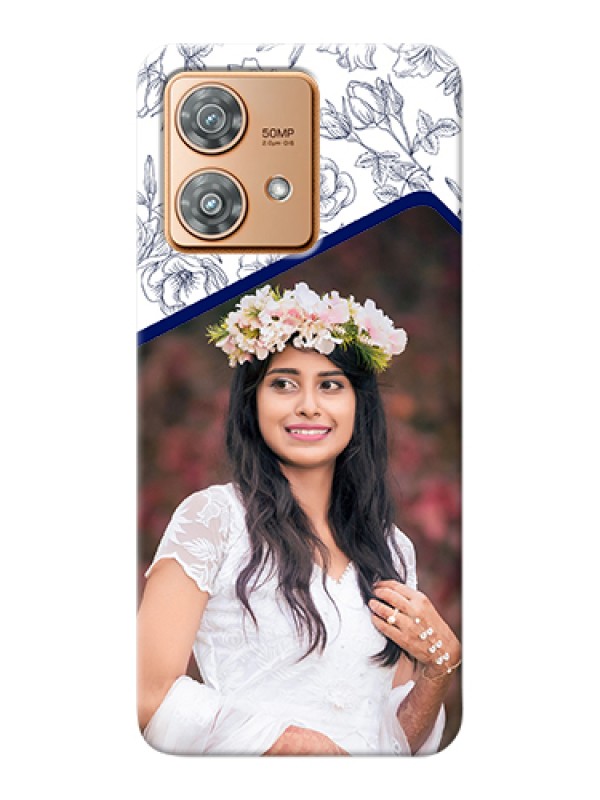 Custom Motorola Edge 40 Neo Custom Hard Phone Case - Classy Floral Design