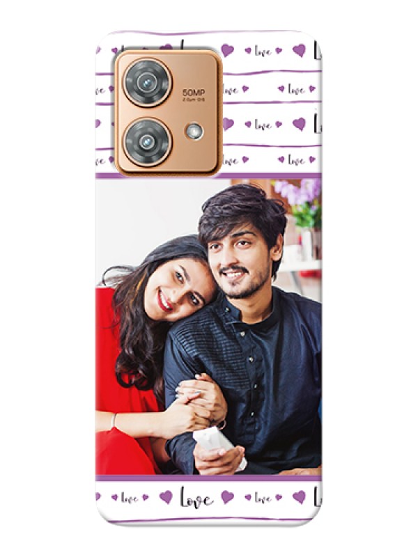 Custom Motorola Edge 40 Neo Custom Hard Phone Case - Couples Heart Design