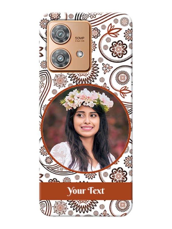 Custom Motorola Edge 40 Neo Custom Hard Phone Case - Abstract Flower Design