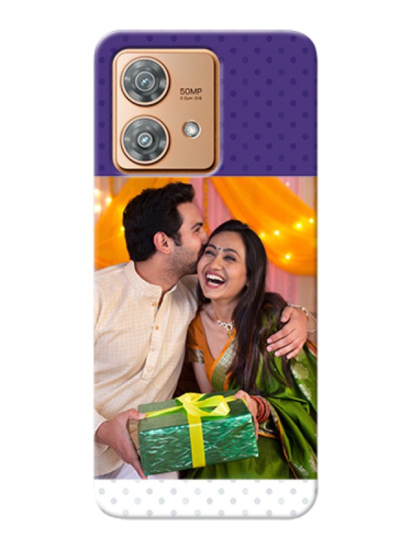 Custom Motorola Edge 40 Neo Custom Hard Phone Case - Violet Colored Pattern Design