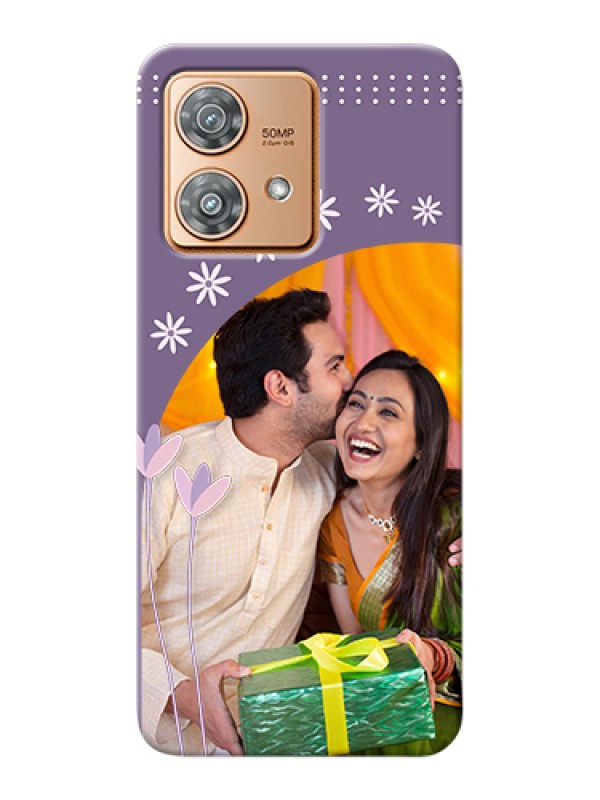 Custom Motorola Edge 40 Neo Custom Hard Phone Case - Lavender Flowers Design