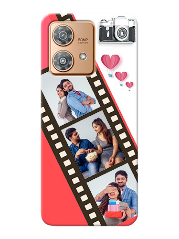Custom Motorola Edge 40 Neo Custom Hard Phone Case - 3 Image Holder With Film Reel