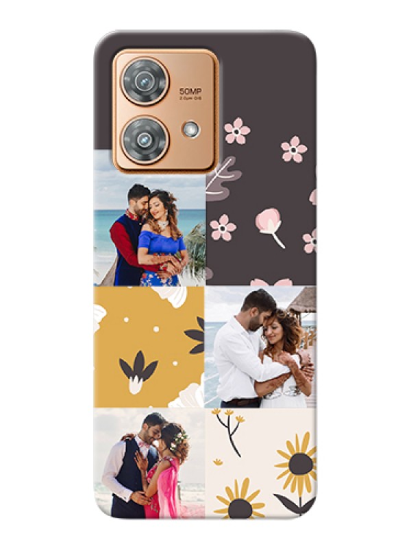 Custom Motorola Edge 40 Neo Custom Hard Phone Case - 3 Images With Floral Design