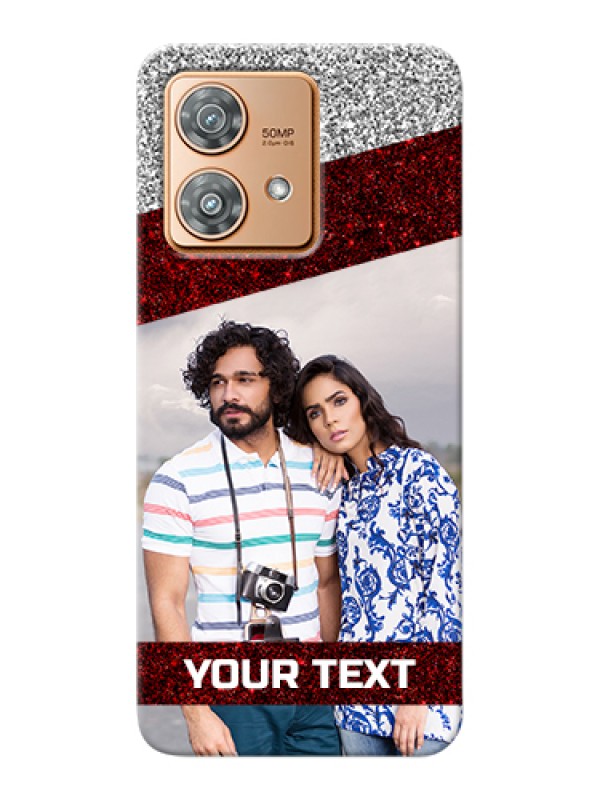 Custom Motorola Edge 40 Neo Custom Hard Phone Case - Image Holder With Glitter Strip Design