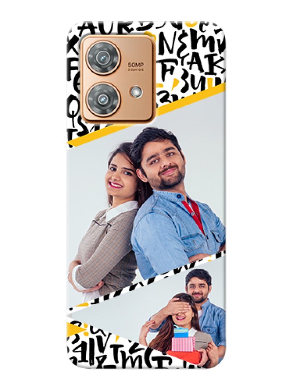 Custom Motorola Edge 40 Neo Custom Hard Phone Case - Letters Pattern Design