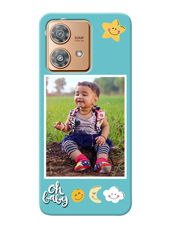 Custom Motorola Edge 40 Neo Custom Hard Phone Case - Smiley Kids Stars Design