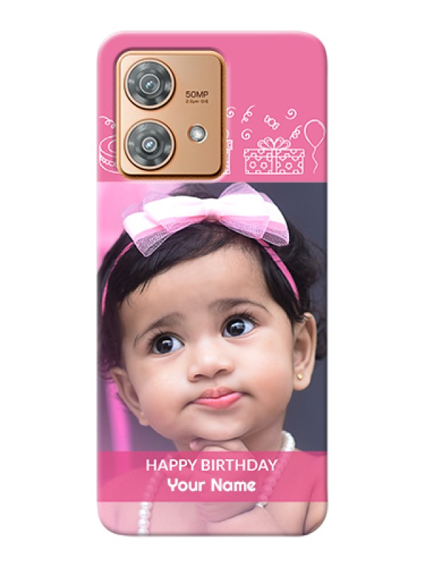 Custom Motorola Edge 40 Neo Custom Hard Phone Case - With Birthday Line Art Design