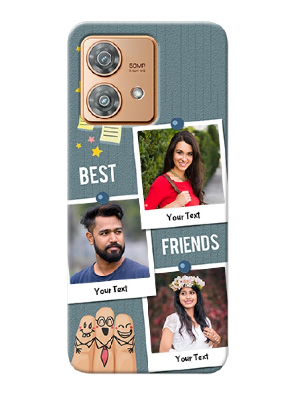 Custom Motorola Edge 40 Neo Custom Hard Phone Case - Sticky Frames And Friendship Design