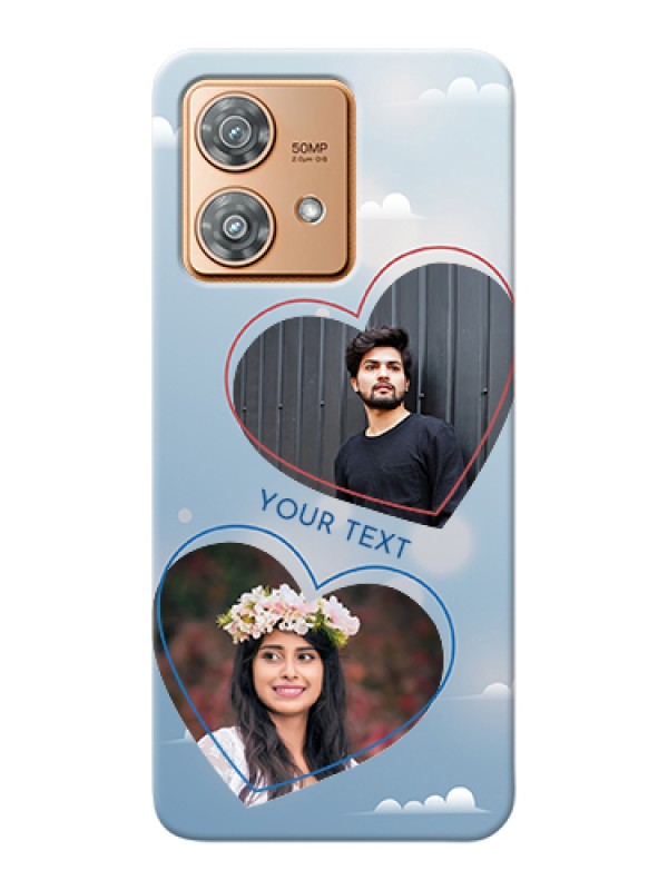 Custom Motorola Edge 40 Neo Custom Hard Phone Case - Blue Color Couple Design