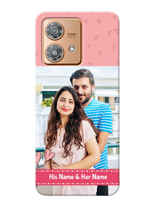 Custom Motorola Edge 40 Neo Custom Hard Phone Case - Love Design Peach Color