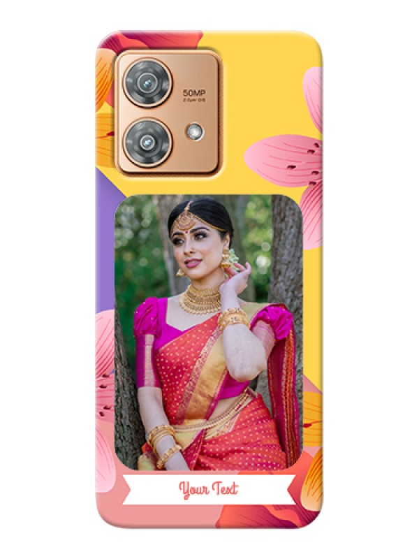 Custom Motorola Edge 40 Neo Custom Hard Phone Case - 3 Image With Vintage Floral Design