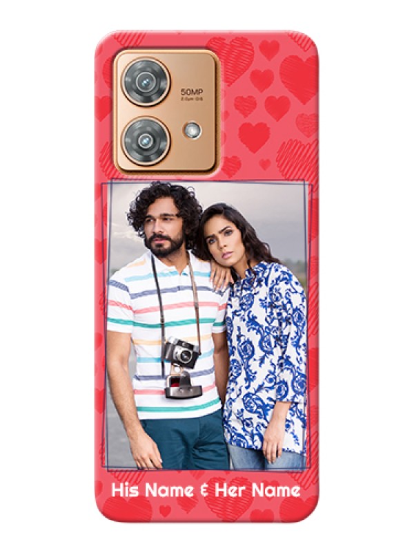 Custom Motorola Edge 40 Neo Custom Hard Phone Case - With Red Heart Symbols Design