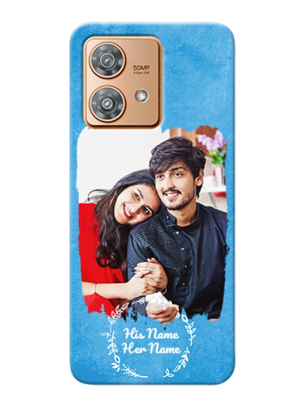 Custom Motorola Edge 40 Neo Custom Hard Phone Case - Blue Color Vintage Design