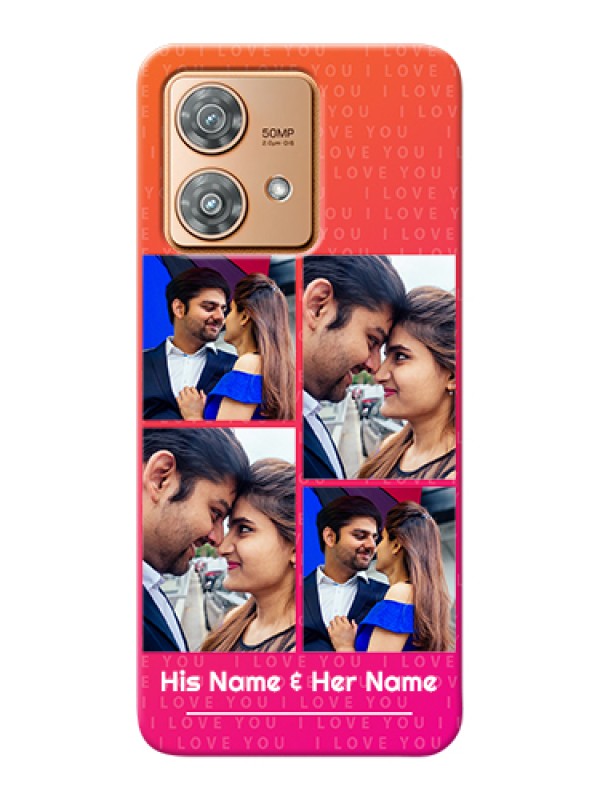 Custom Motorola Edge 40 Neo Custom Hard Phone Case - I Love You Pink Design