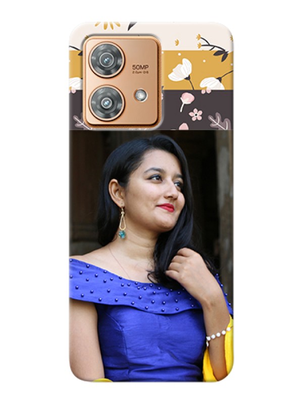 Custom Motorola Edge 40 Neo Custom Hard Phone Case - Stylish Floral Design