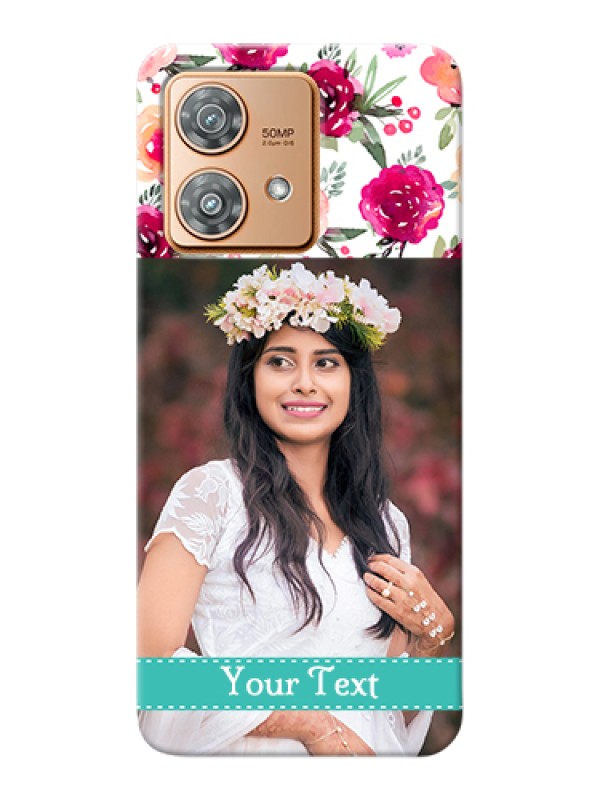 Custom Motorola Edge 40 Neo Custom Hard Phone Case - Water Colors Floral Design