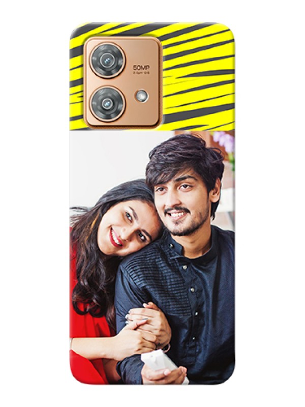 Custom Motorola Edge 40 Neo Custom Hard Phone Case - Yellow Abstract Design