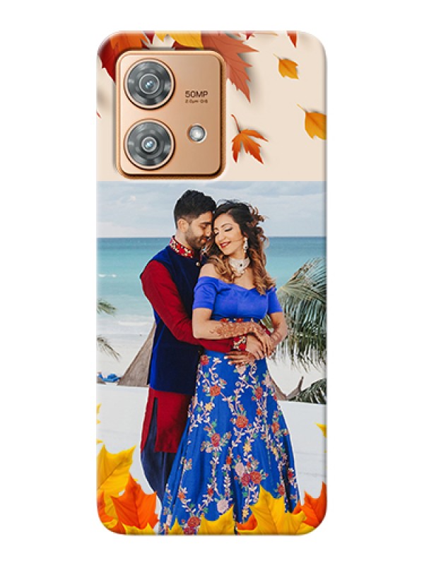 Custom Motorola Edge 40 Neo Custom Hard Phone Case - Autumn Maple Leaves Design