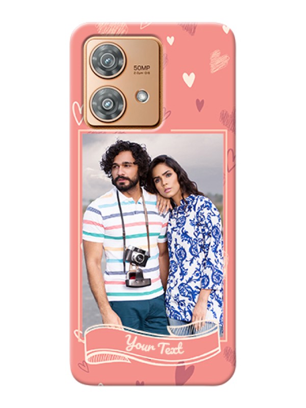 Custom Motorola Edge 40 Neo Custom Hard Phone Case - Love Doodle Art Design