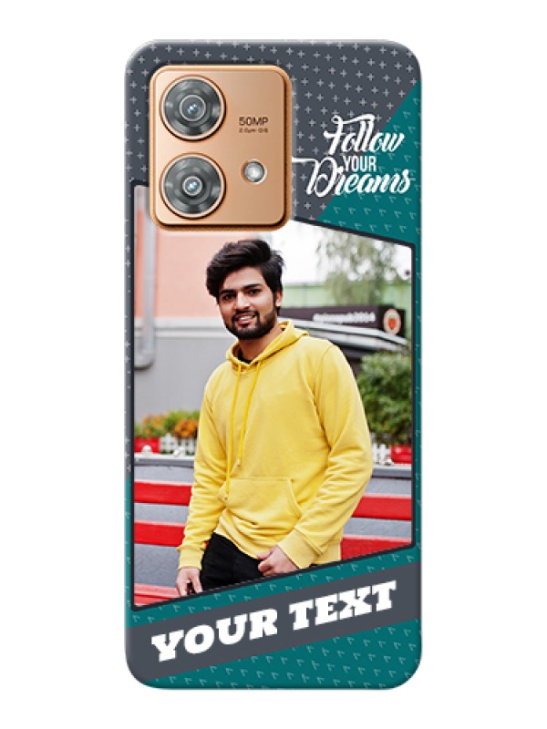 Custom Motorola Edge 40 Neo Custom Hard Phone Case - Background Pattern Design With Quote