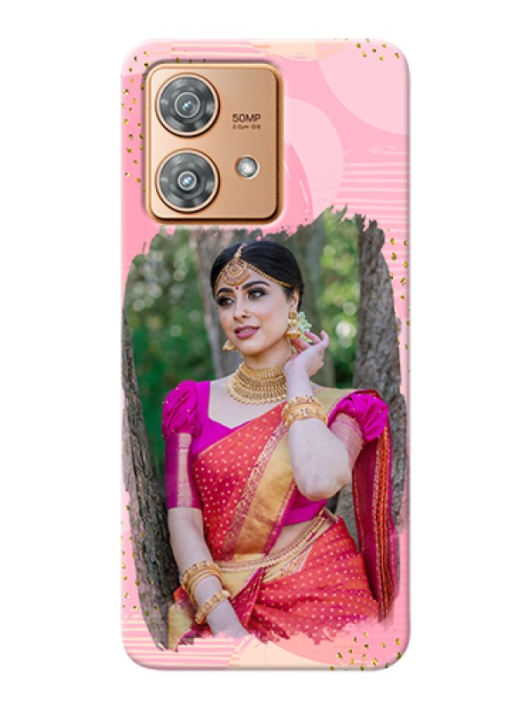 Custom Motorola Edge 40 Neo Custom Hard Phone Case - Gold Glitter Splash Design