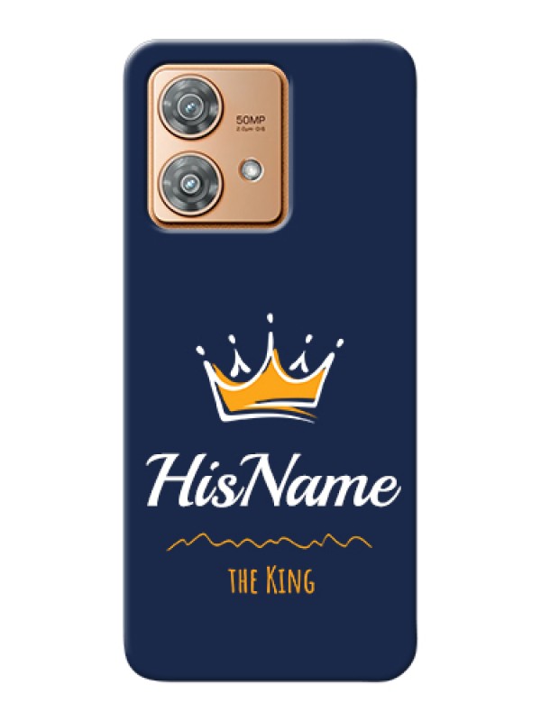 Custom Motorola Edge 40 Neo Custom Hard Phone Case - King With Name Design