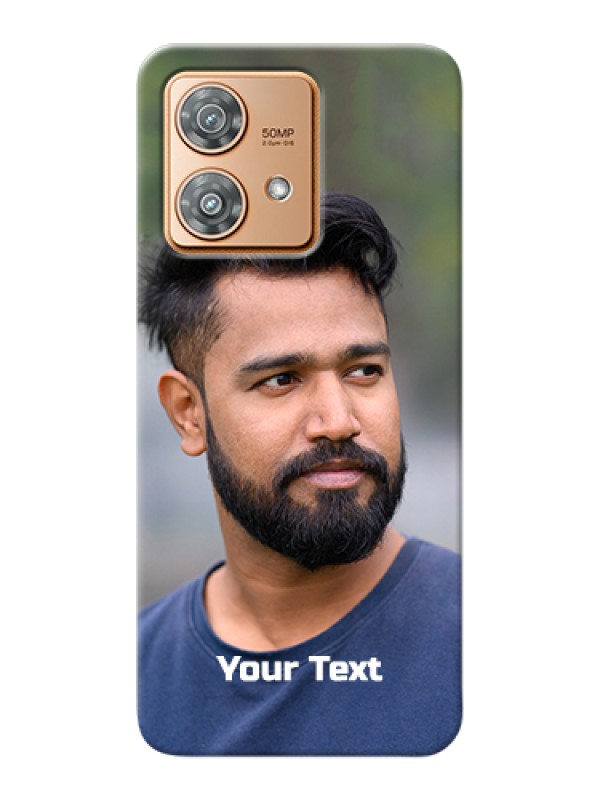 Custom Motorola Edge 40 Neo Custom Hard Phone Case - Photo With Text Design