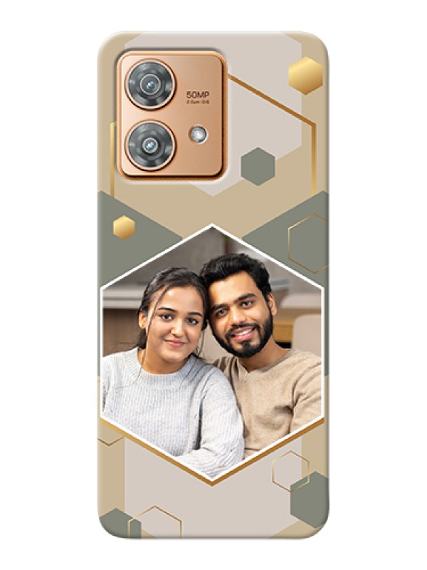 Custom Motorola Edge 40 Neo Custom Hard Phone Case - Stylish Hexagon Pattern Design