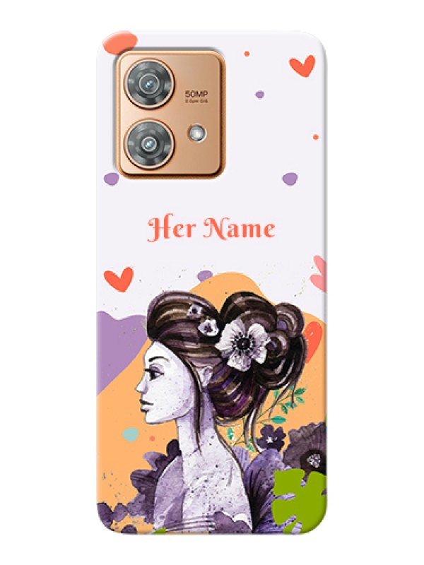 Custom Motorola Edge 40 Neo Custom Hard Phone Case - Woman And Nature Design