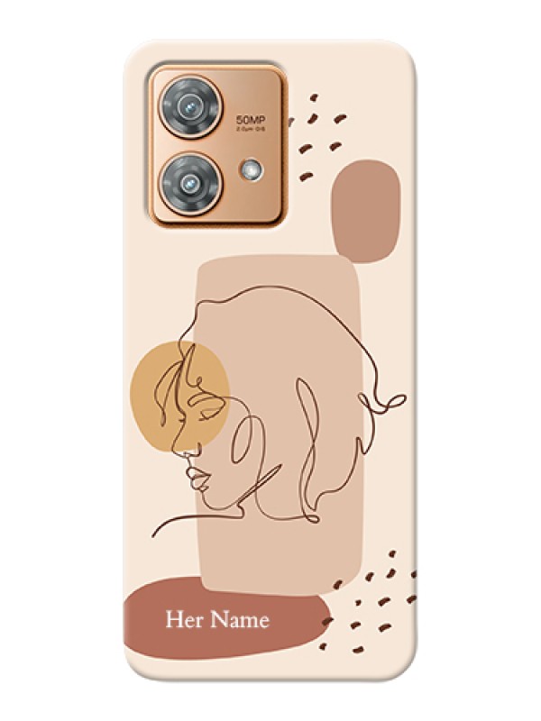 Custom Motorola Edge 40 Neo Custom Hard Phone Case - Calm Woman Line Art Design