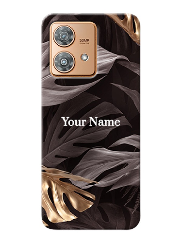Custom Motorola Edge 40 Neo Custom Hard Phone Case - Wild Leaves Digital Paint Design