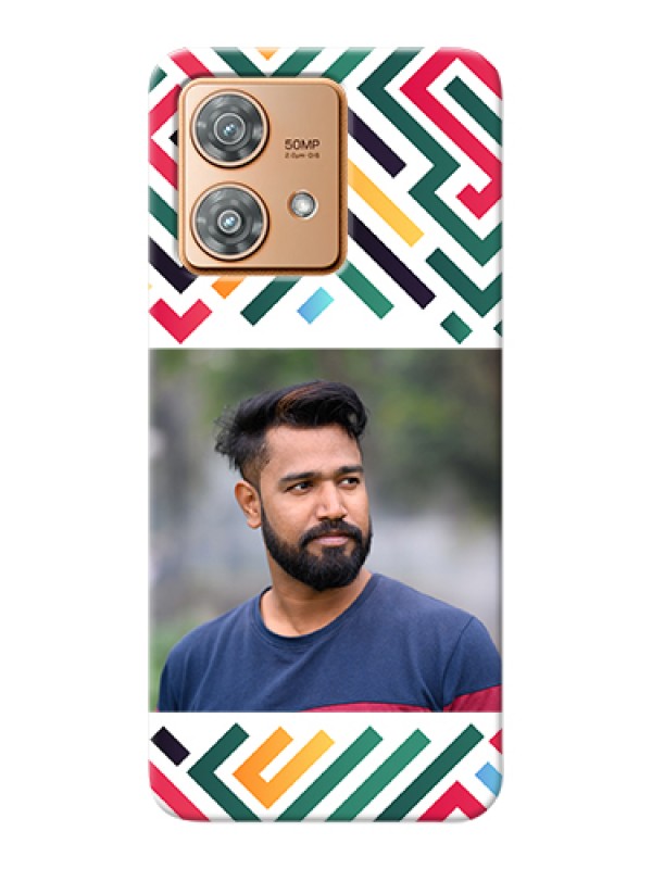 Custom Motorola Edge 40 Neo Custom Hard Phone Case - Colorful Maze Pattern Design