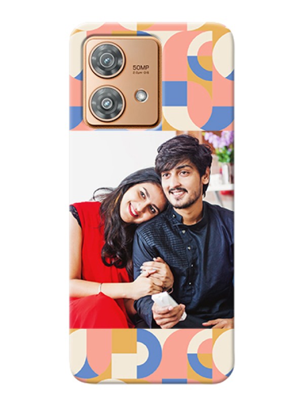 Custom Motorola Edge 40 Neo Custom Hard Phone Case - Semi - Circle Maze Pattern Design