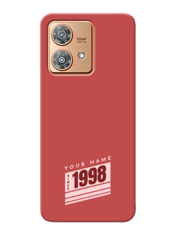 Custom Motorola Edge 40 Neo Custom Hard Phone Case - Red Custom Year Of Birth Design