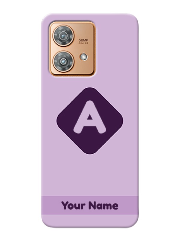 Custom Motorola Edge 40 Neo Custom Hard Phone Case - Custom Letter In Curved Badge Design