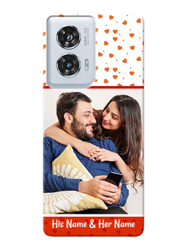 Custom Motorola Edge 50 Fusion Custom Hard Phone Case - Orange Love Symbol Design