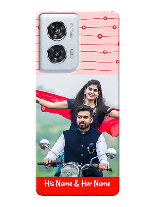 Custom Motorola Edge 50 Fusion Custom Hard Phone Case - Red Pattern Case Design