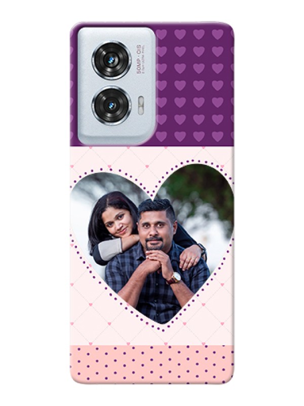 Custom Motorola Edge 50 Fusion Custom Hard Phone Case - Violet Love Dots Design